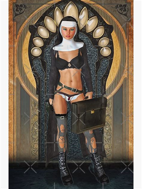 Sexy Goth Nun Poster By Loredan Redbubble