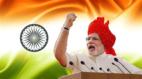 Der Indische Premierminister Narendra Modi H Lt Eine Rede Hd Handy