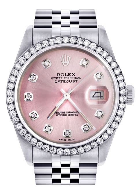 Womens Rolex Datejust Watch 16200 36mm Pink Dial Jubilee Band