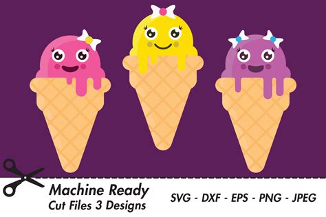 Cute Girl Ice Cream Cones Graphic By Captaincreative · Creative Fabrica
