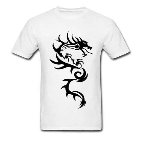 Chinese Dragon T Shirts Men Cool T Shirt Round Collar Pure Cotton Clothes Shirt Unique Design