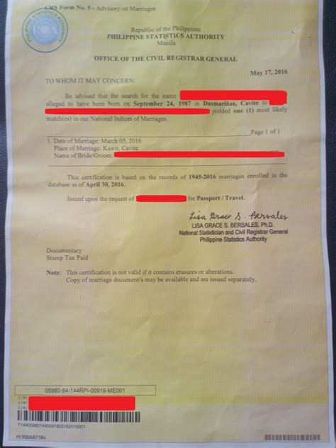 Sample Authorization Letter For Psa Cenomar Certify Letter