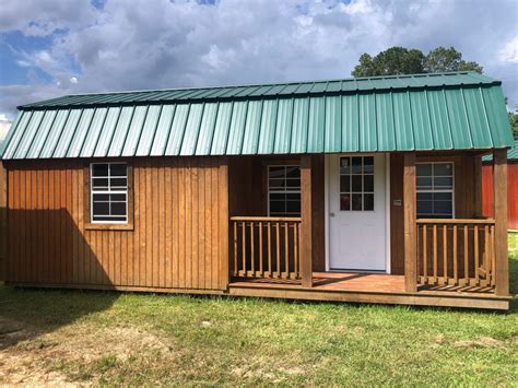Here's a look at derksen's 12x24 barn lofted cabin. 12x24 Corner Porch Lofted Barn Cabin Preowned in 2020 | Lofted barn cabin, Cabin, Porch