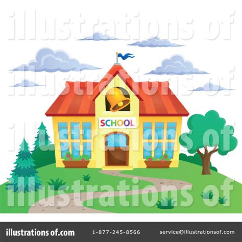 School Building Clipart 1331889 Illustration By Visekart
