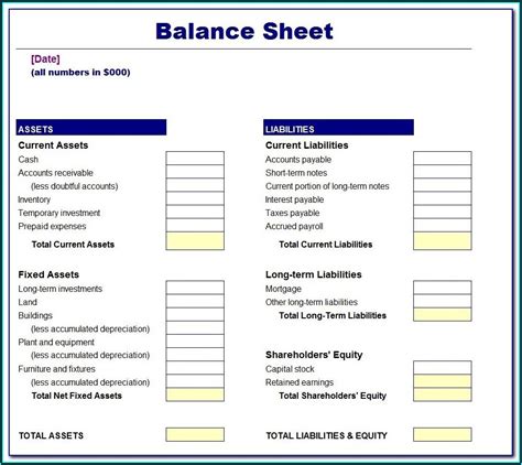 Excel Balance Sheet Template Free Excel Templates Vrogue Co