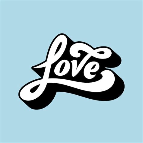 Free Vector Love Word Typography Style Illustration