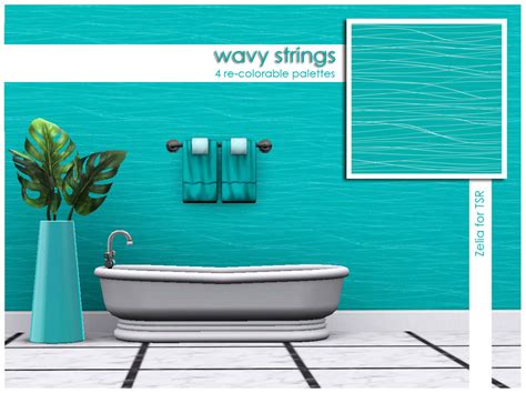 The Sims Resource Wavy Strings By Zelia