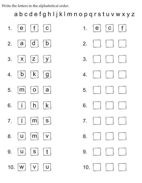 Alphabetical Order Free Printable Worksheets Printable Templates