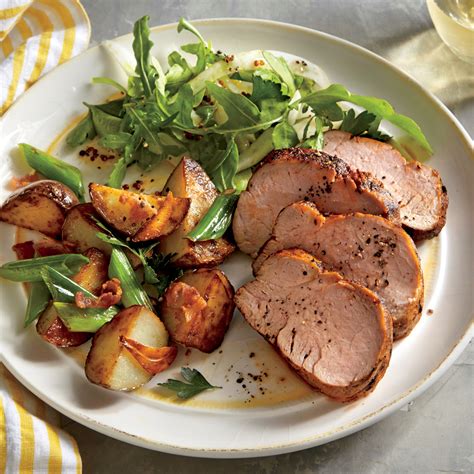 Serve pork chops with rosemary potatoes and drizzled with the sweet and sour sauce. Spiced Pork Tenderloin & Roasted Potatoes & Green Onions ...