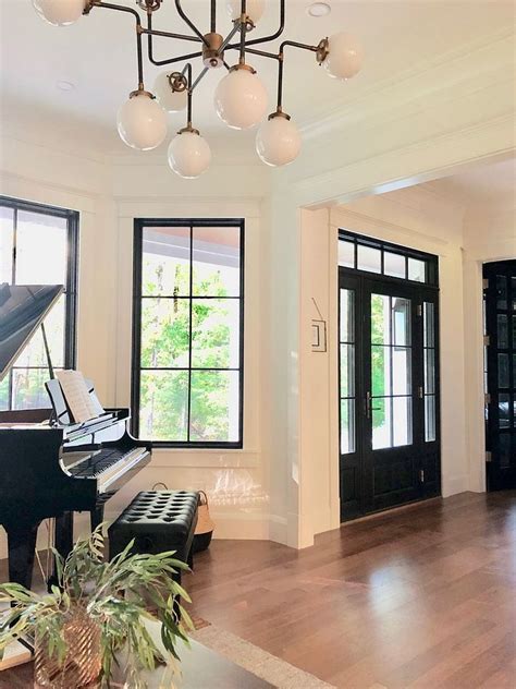 White Walls With Black Windows And Black Doors Paint Color Is Black