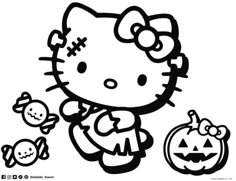 Hello Kitty Halloween Coloring Pages Printables