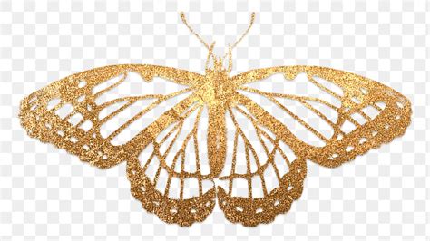 Glittery Gold Butterfly Png Animal Premium Png Sticker Rawpixel