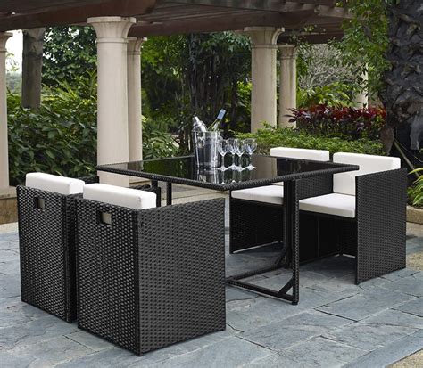The royalcraft cannes mocha brown deluxe 10 seater cube set is an excellent. 5 Piece Rattan Cube Garden Furniture Set w/ Stowaway Chairs