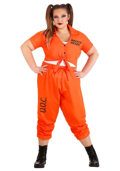inmate orange prisoner plus size costume