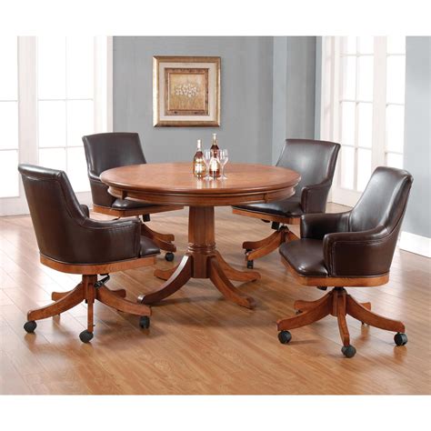 Gaming tables chairs when installed in your offices or homes offer an organized look, and help to efficiently utilize the available space. Hillsdale Furniture Parkview 5 Piece Game Table Set w ...