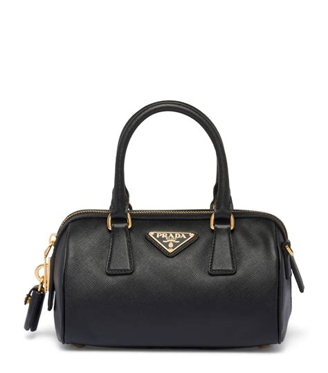 Womens Prada Black Saffiano Leather Top Handle Bag Harrods