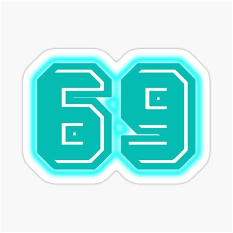 Light Blue Number 69 Sticker For Sale By Sport Lblue Redbubble