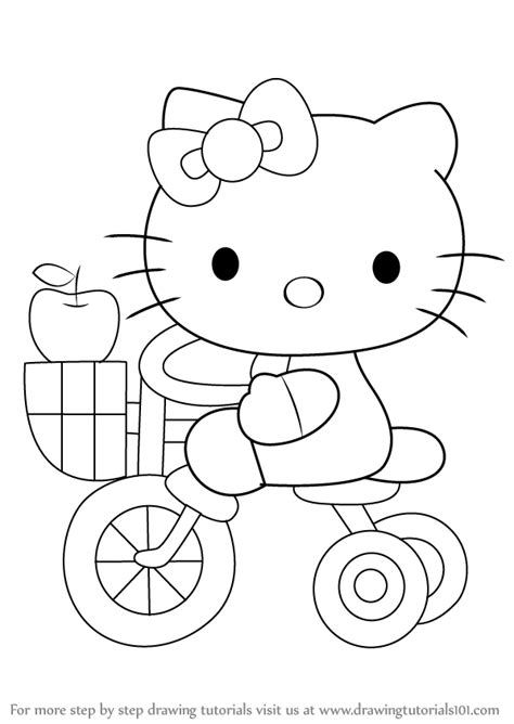 Coloring books challenging coloring pages for adults. How to Draw Hello Kitty on Tricycle - DrawingTutorials101 ...