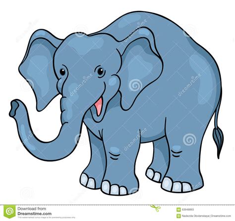 Cute Cartoon Elephant Stock Vector Image 63948893
