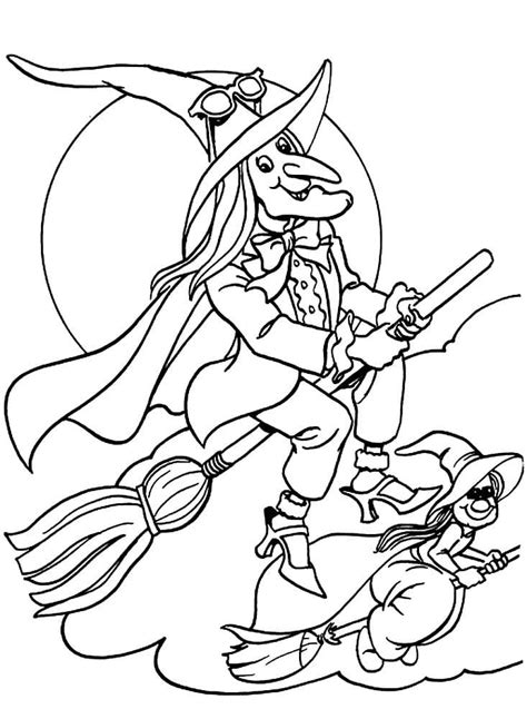 Flying Witches Coloring Page Download Print Or Color Online For Free