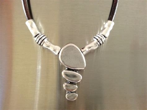 Leather Necklace Boho Necklace Uno De Style Necklace Beads Etsy