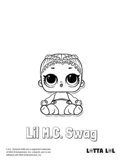 Lil Mc Swag Coloring Page Lotta Lol Unicorn Coloring Pages Lol Dolls