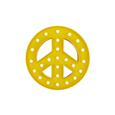 Small Yellow Peace Symbol Wall Light Gil And Roy Props