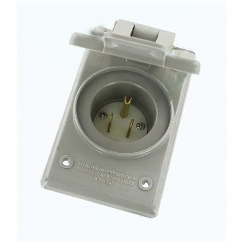 leviton 15 amp 125 volt straight blade grounding power inlet outlet gray 001 05278 cwp the