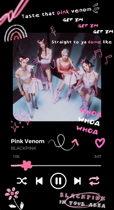 Pink Venom Blackpink Spotify Aesthetic Moadboard Design Edit Wallpaper Song Lyrics Wallpaper