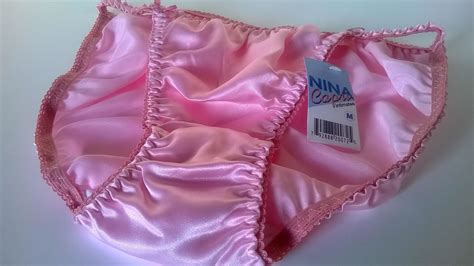 Cute Silky Baby Pink Satin String Bikini Bikini Panties Tanga