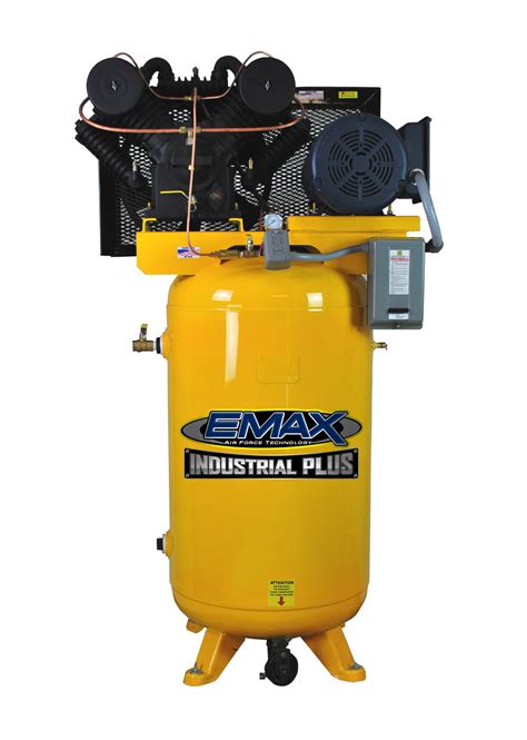 10 Hp Air Compressor 3 Phase 80 Gallon Vertical Emax Industrial