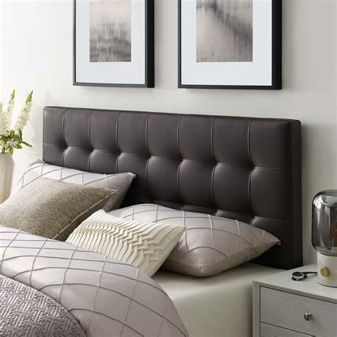 Modway Lily Queen Upholstered Vinyl Headboard In Brown