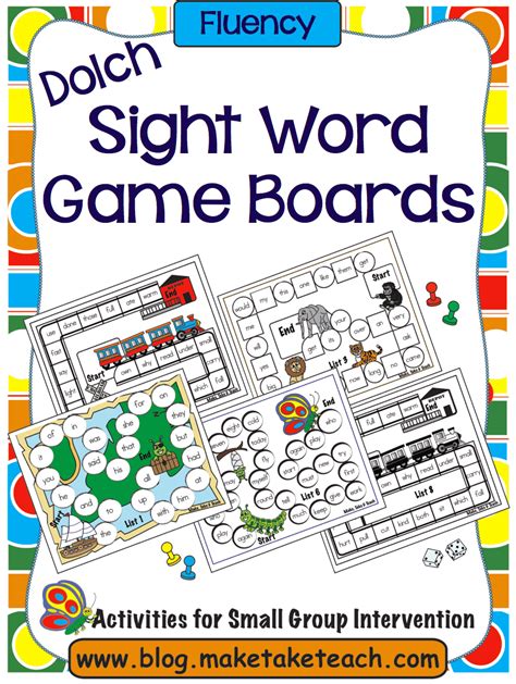 Dolch Sight Word Game Boards Make Take And Teach