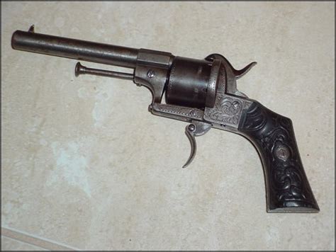 Belgium Lefaucheux Engraved Six Shot 9mm Pinfire Revolver For Sale At