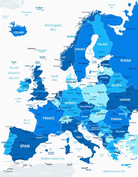 Asia And Europe Map With Countries Map Of Europe Europe Map Huge