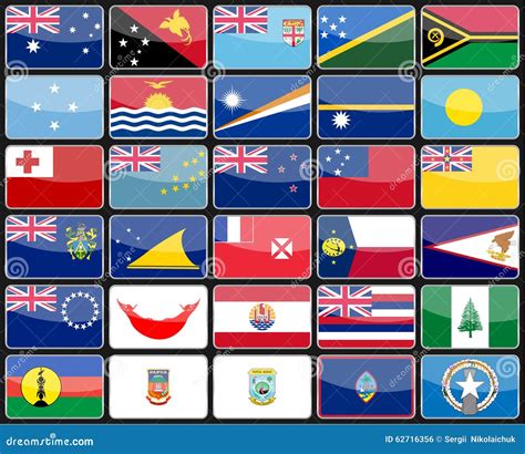 Elements Design Icons Flags Of The Countries Of Australia And Oceania