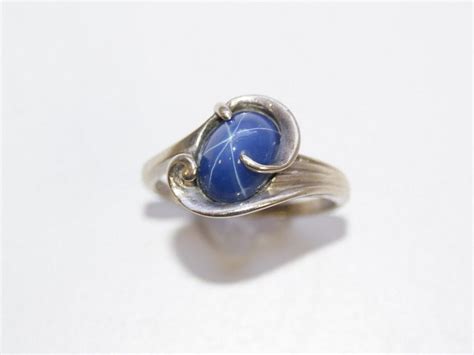Aaa Blue Star Sapphire Vintage Ladies Ring