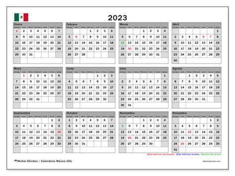 Calendario 2023 Para Imprimir “méxico Ds” Michel Zbinden Mx