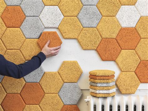These Colorful Hexagonal Wall Tiles Are Made From Sound Absorbing Wood