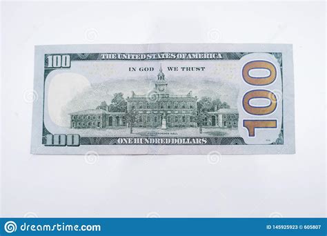 The Back Of A One Hundred Dollar Bill Stock Image Image Of Banknotes