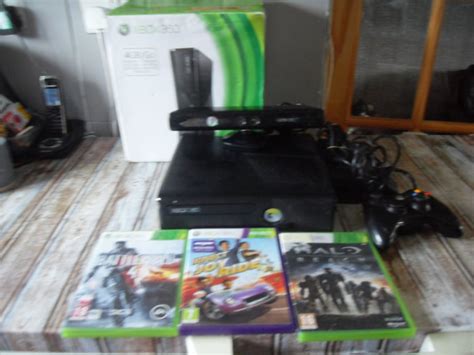 Ideal Xmas Pressie Working Boxed Xbox 360 S With Kinect Games In