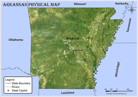 Physical Map Of Arkansas Check Geographical Features Of The Arkansas