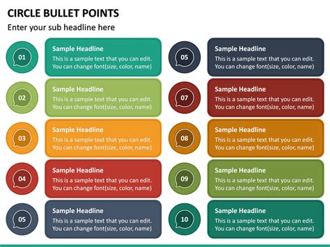 Circle Bullet Points Powerpoint Template Is A 100 Editable Deck