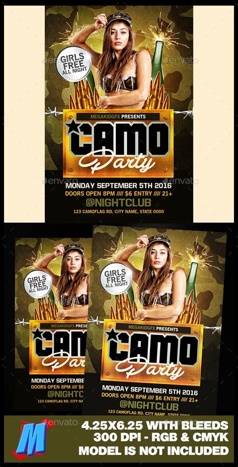 Camo Party Flyer Template By Megakidgfx Graphicriver