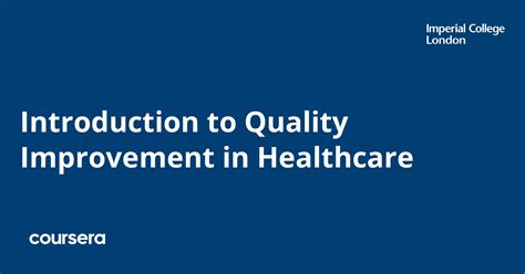 Introduction To Quality Improvement In Healthcare Course By Imperial
