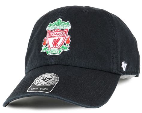 Liverpool Fc Crest Clean Up Black Adjustable 47 Brand Caps