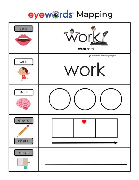 Eyewords Multisensory Orthographic Printable Worksheets Set 4 Words
