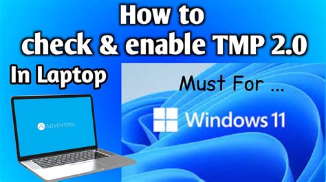 How To Enable Tmp 20 In Laptop Check Tmp 20 In Laptop For Windows 11 Installation Fix Tmp