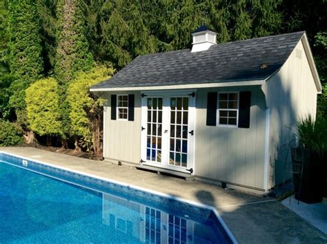 Lost house by david adjaye features black interiors and bedroom with a pool. Traditional Pool Houses - Amish Mike- Amish Sheds, Amish ...