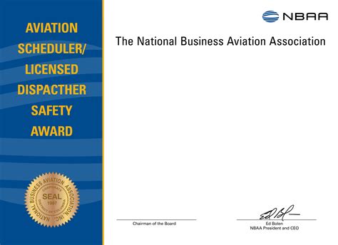 Nbaa Aviation Schedulerlicensed Dispatcher Safety Award National